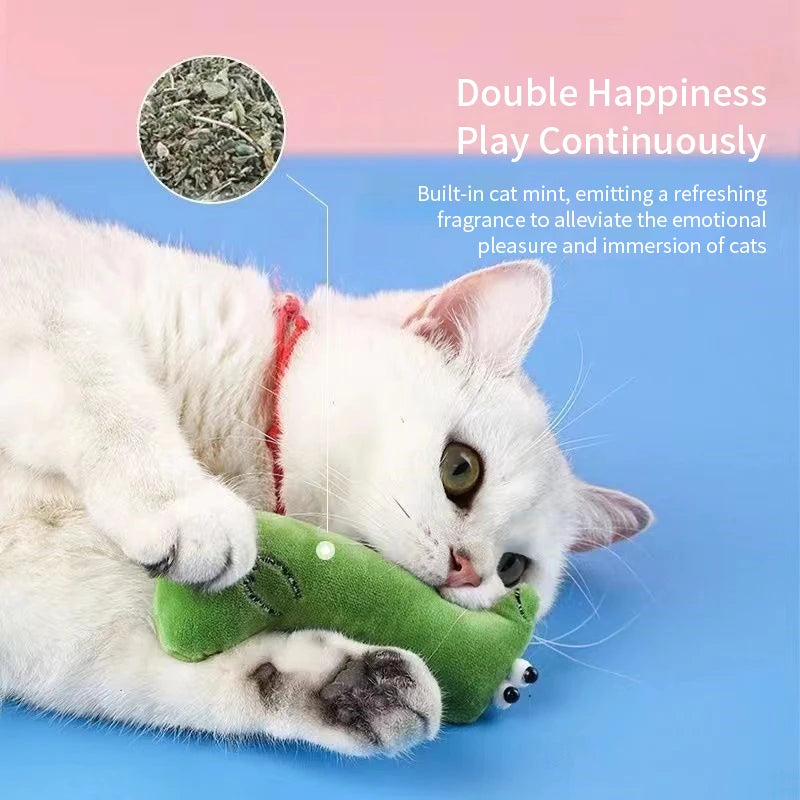 Catnip Plush Bite Toy – Fun Dental Care Pillow for Cats & Kittens