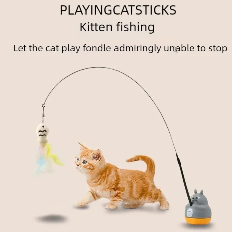 Interactive Tumbler Cat Feather Toy