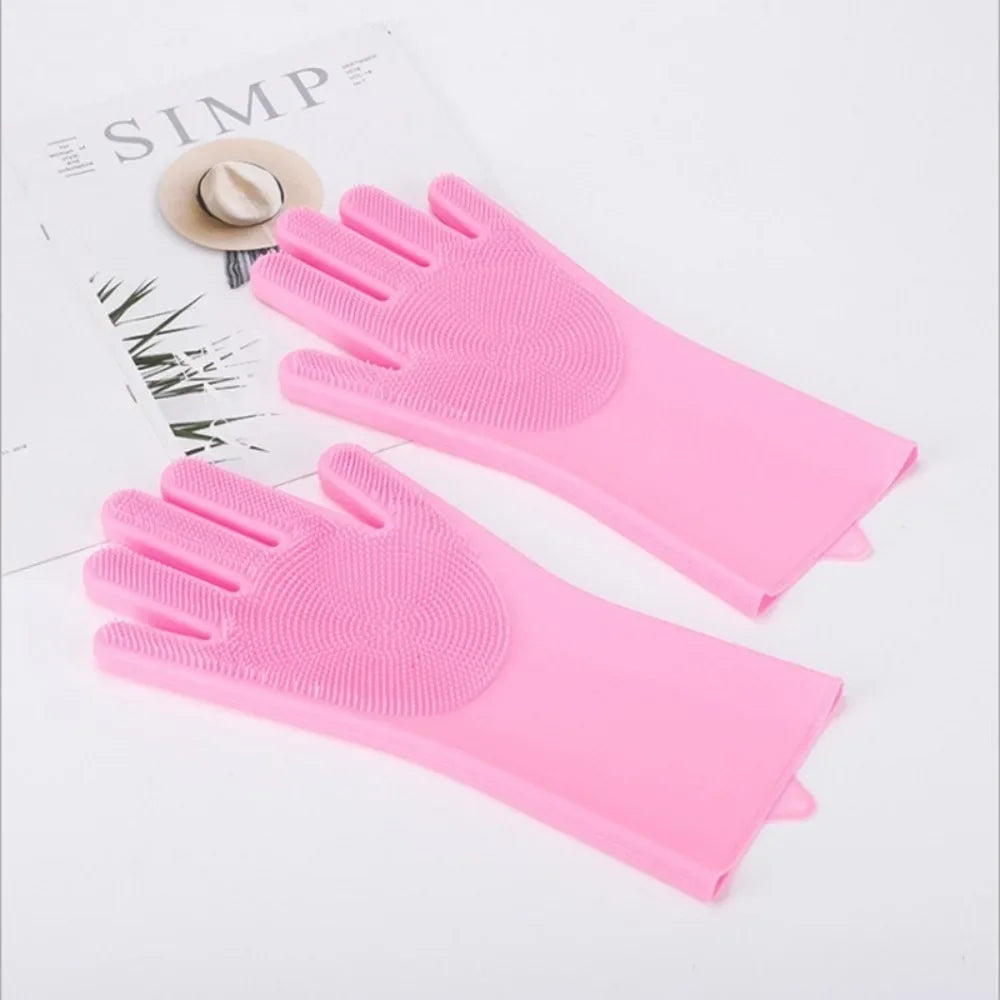 Magic Silicone Pet Grooming & Bathing Gloves