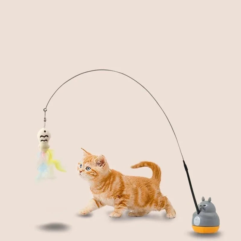 Interactive Tumbler Cat Feather Toy
