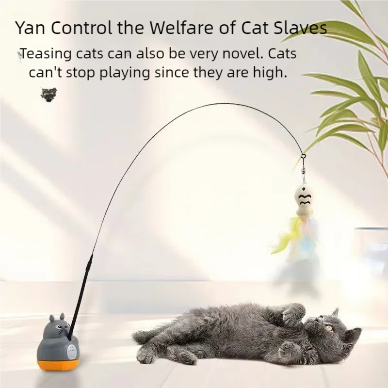 Interactive Tumbler Cat Feather Toy