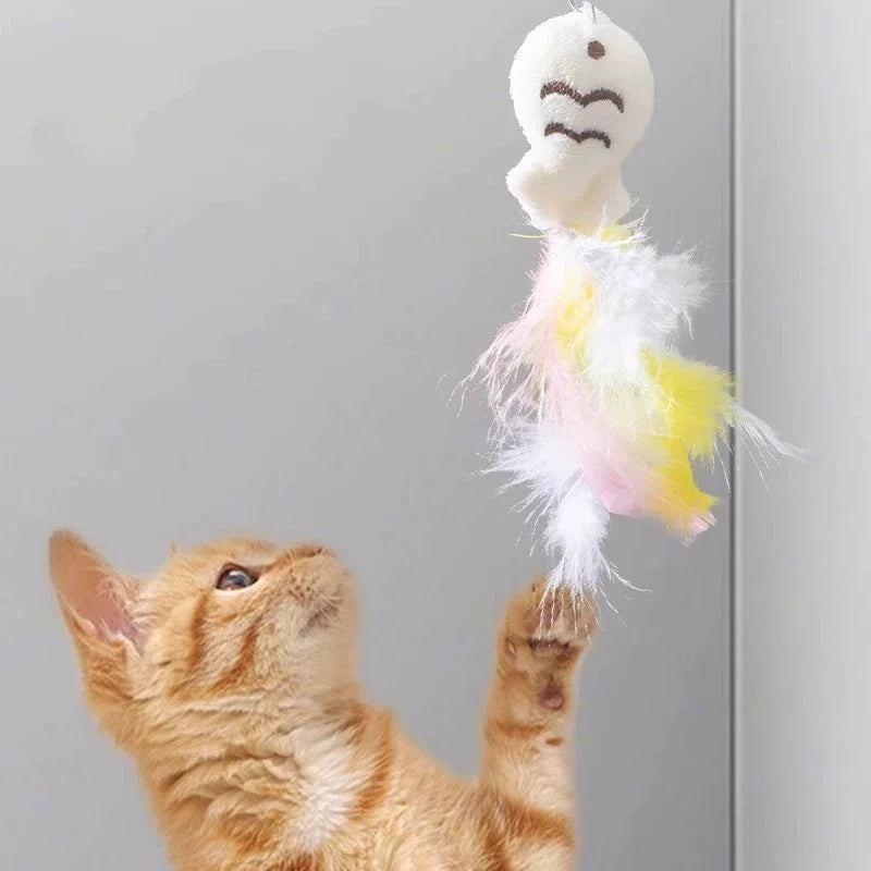Interactive Tumbler Cat Feather Toy