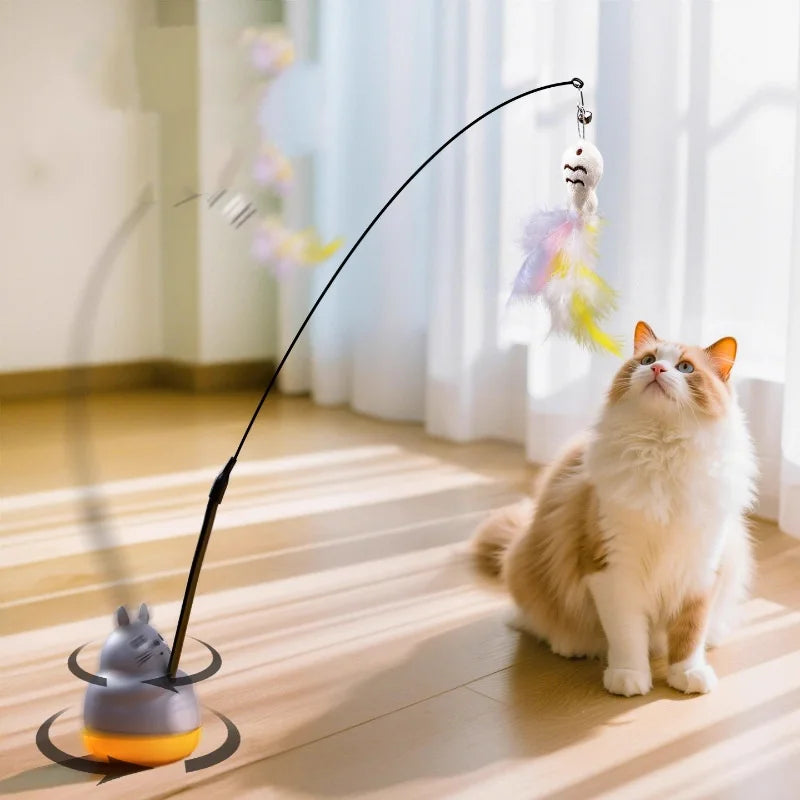 Interactive Tumbler Cat Feather Toy
