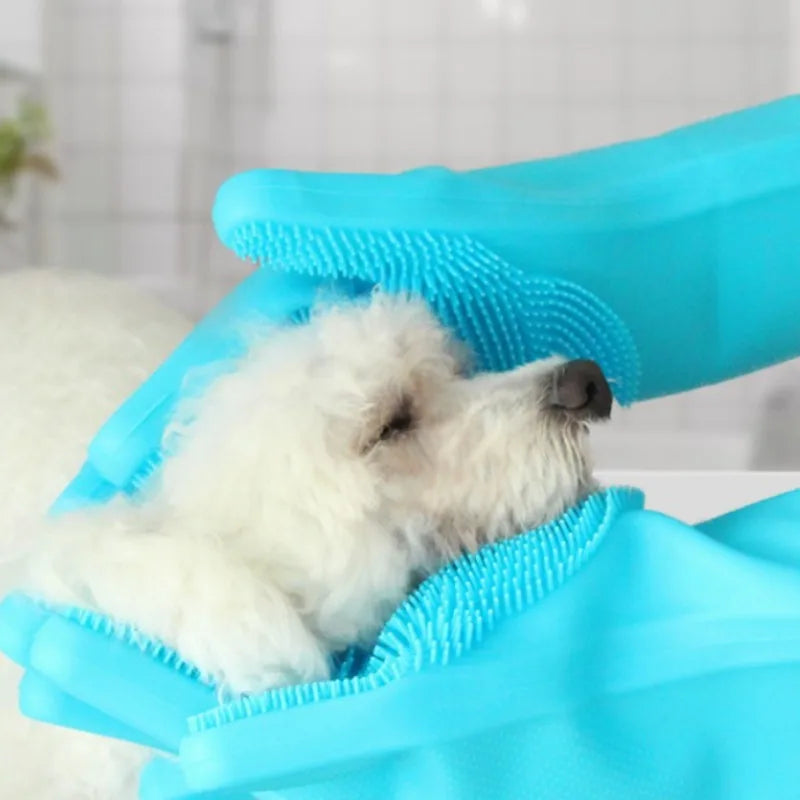 Magic Silicone Pet Grooming & Bathing Gloves
