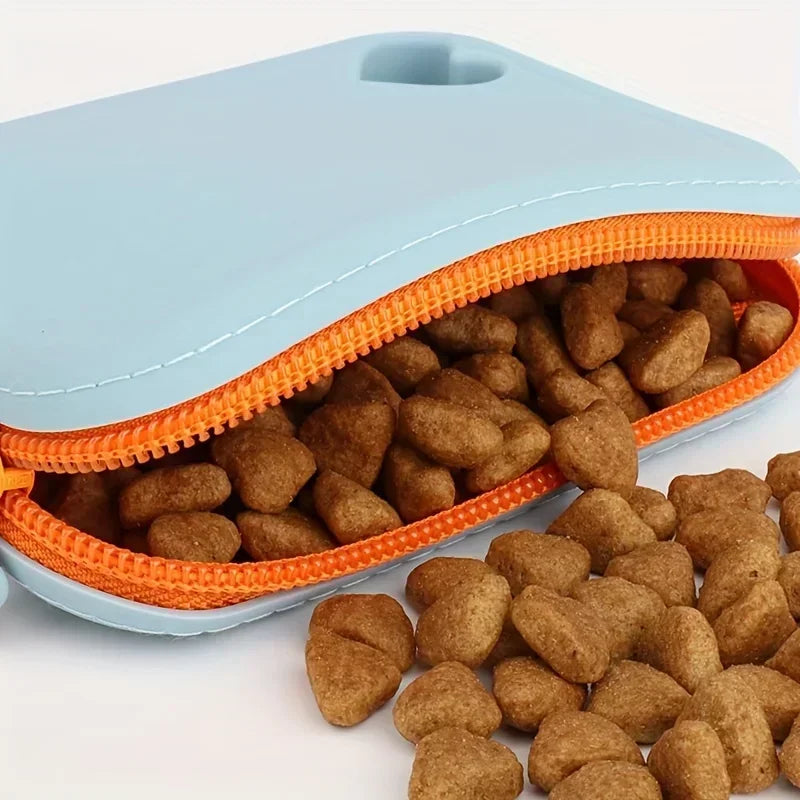 Portable Silicone Dog Treat Pouch – Waterproof Training Bag with Clip