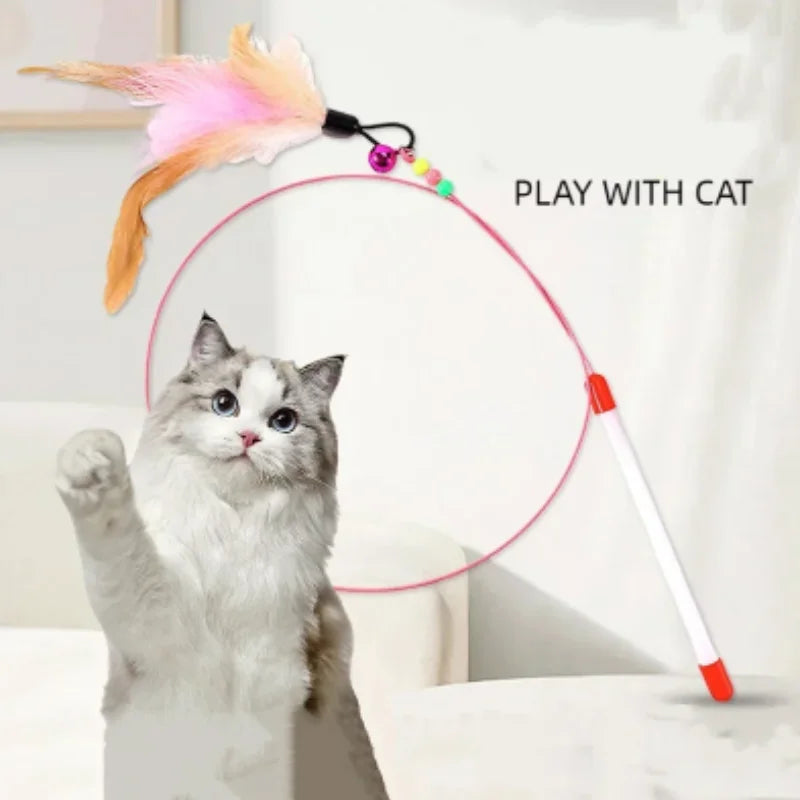 Interactive Tumbler Cat Feather Toy