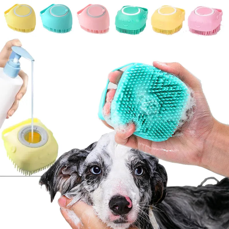 Silicone Pet Bath Brush 2-in-1
