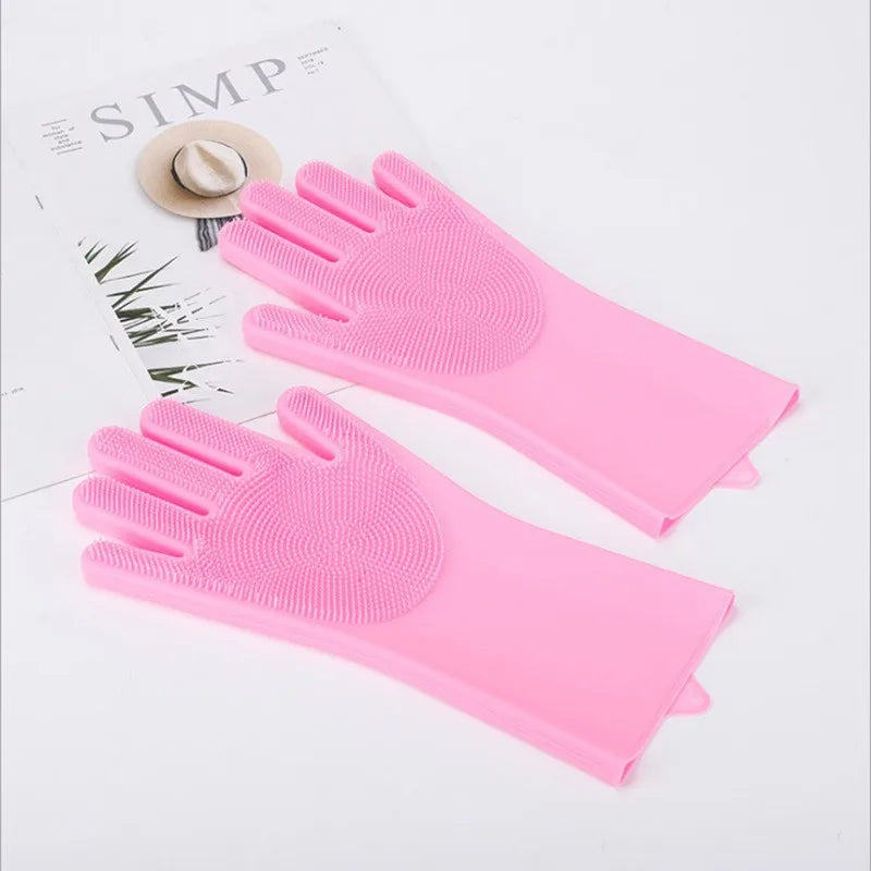 Magic Silicone Pet Grooming & Bathing Gloves