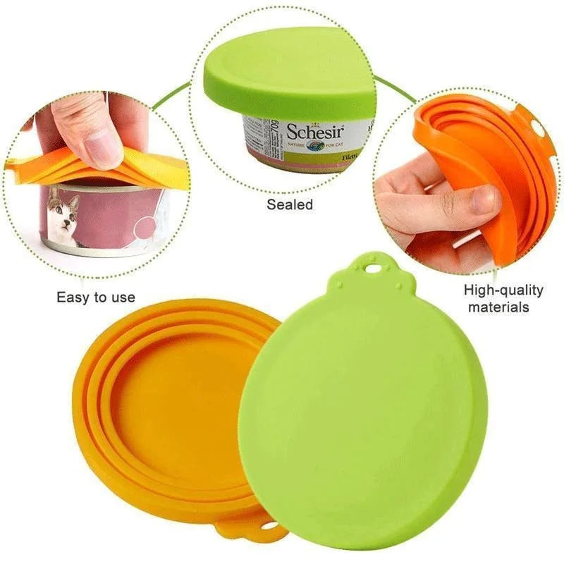 Universal 3-in-1 Silicone Pet Food Can Covers