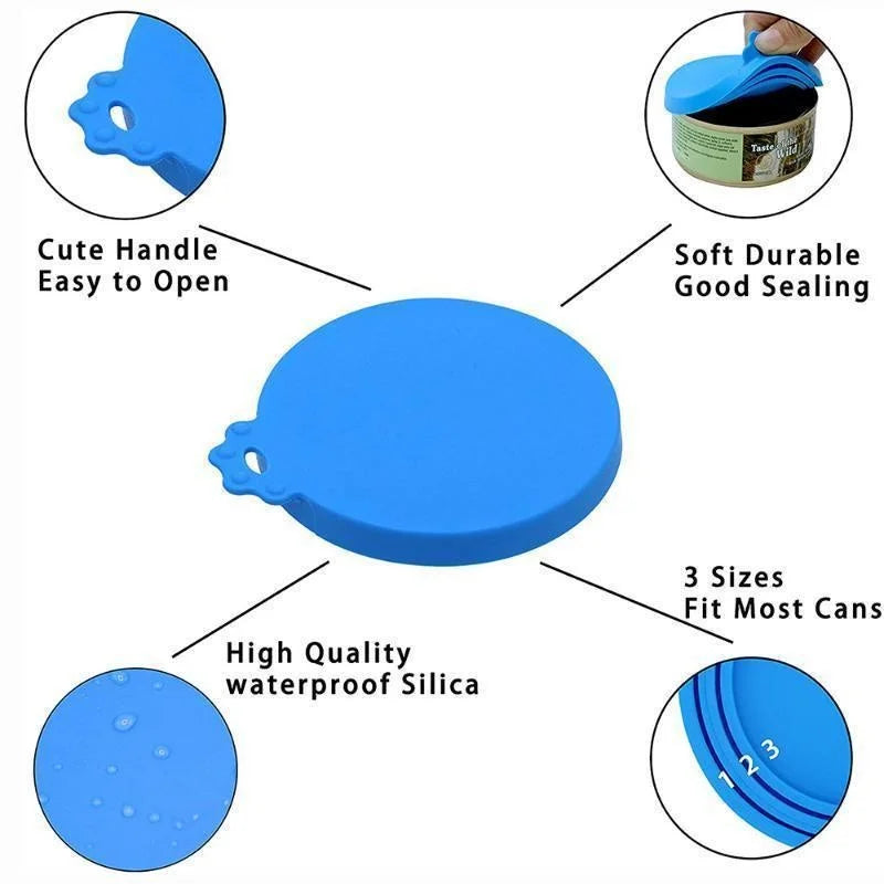 Universal 3-in-1 Silicone Pet Food Can Covers