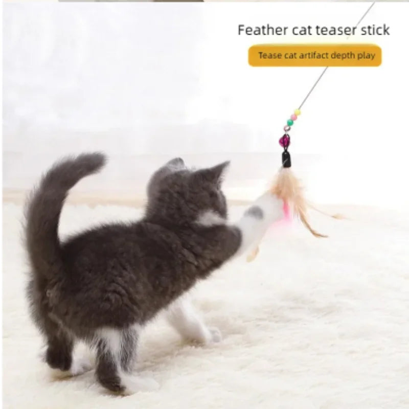 Interactive Tumbler Cat Feather Toy