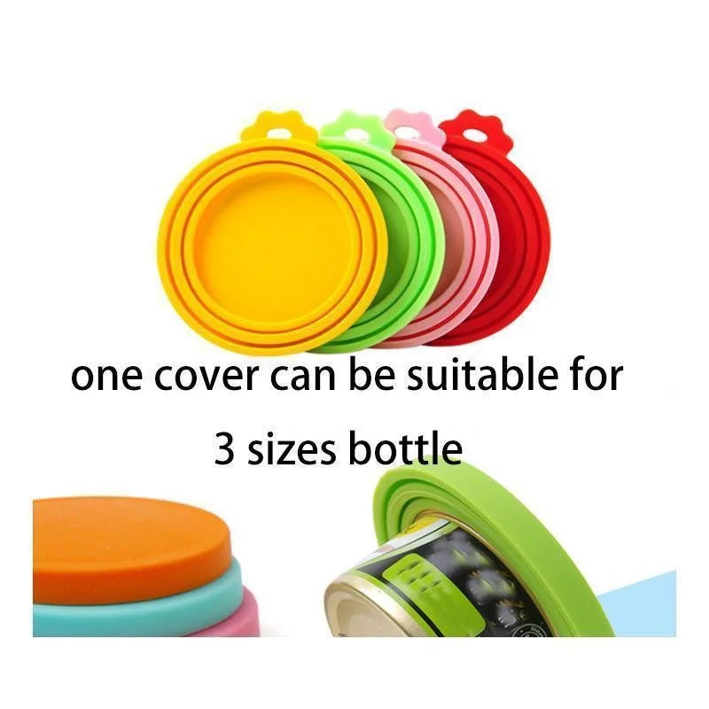 Universal 3-in-1 Silicone Pet Food Can Covers