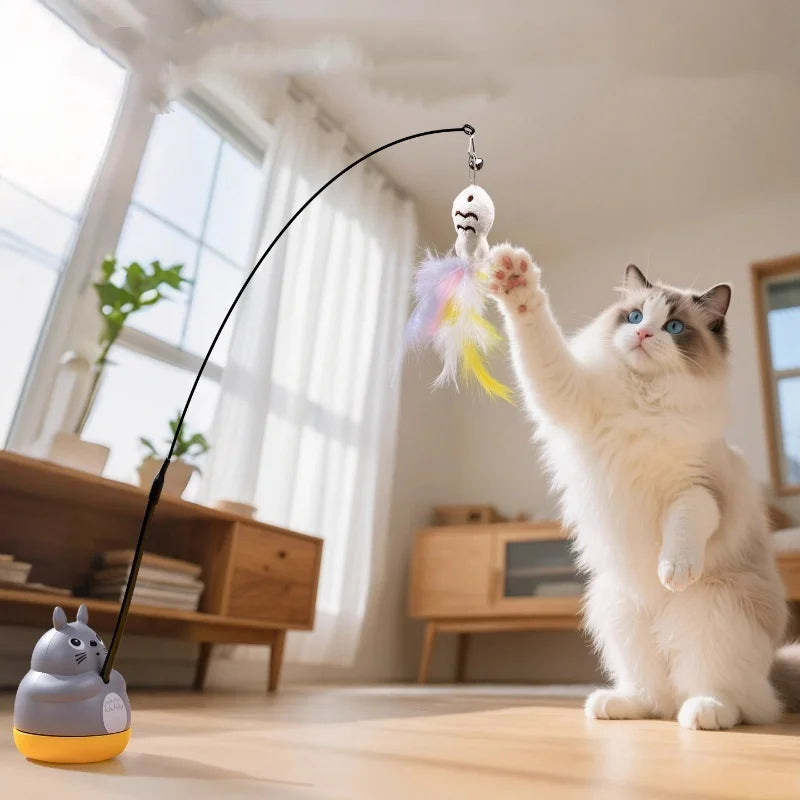 Interactive Tumbler Cat Feather Toy