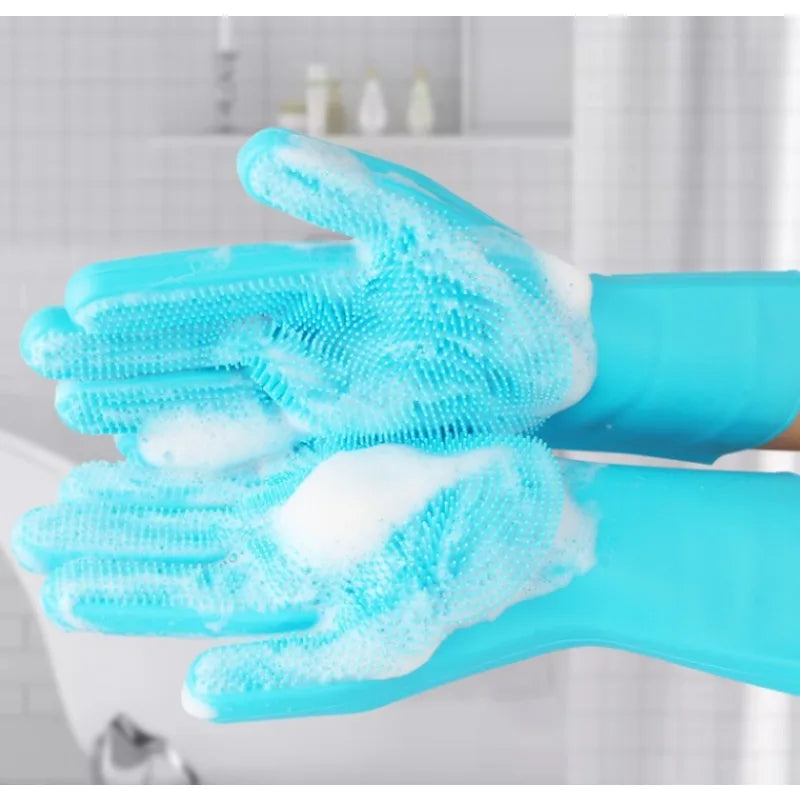 Magic Silicone Pet Grooming & Bathing Gloves