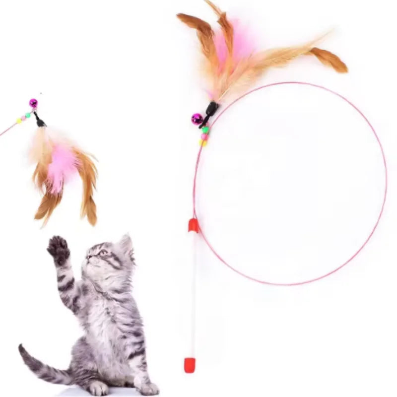 Interactive Tumbler Cat Feather Toy